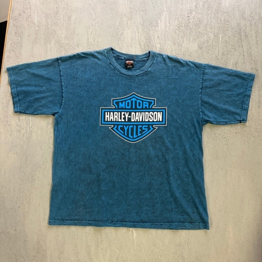 Vintage Harley Davidson T Shirt 2XL Blue 1990s Cape Girardeau USA